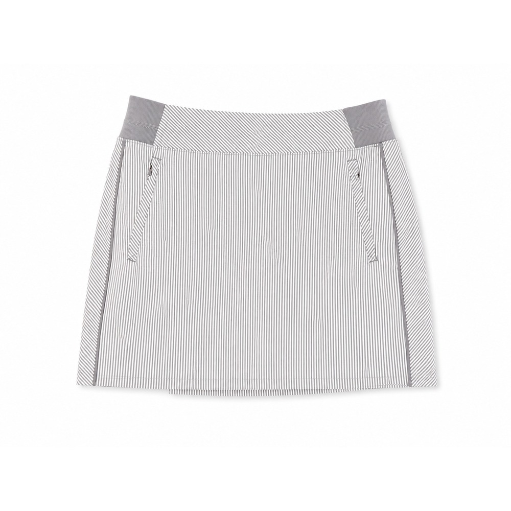 Athleta Brooklyn 16" Skort Grey White Striped Golf Tennis Skirt Womens Size 6